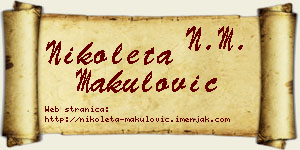 Nikoleta Makulović vizit kartica